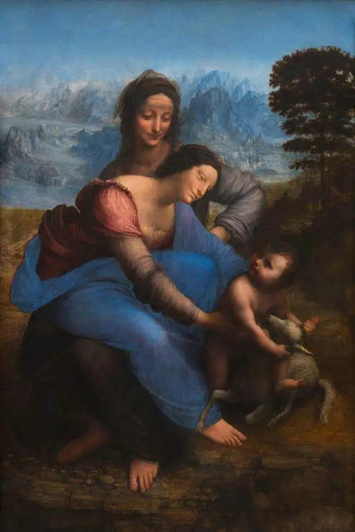 拉斐尔 《草地上的圣母》通过不断地临摹达芬奇和米开朗基罗的作品,他