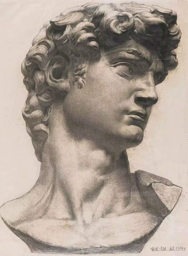 央美才女喻红,曾画一幅《大卫》素描非常写实,37年来无人超越 - 美术