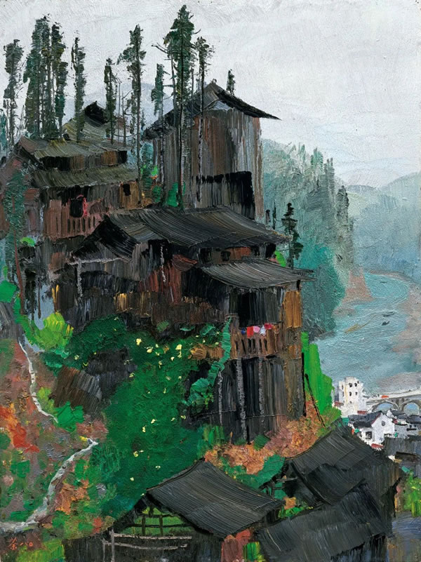 比肩美术馆藏吴冠中的《侗家山寨》点亮今秋 - 美术新闻 - 神彩堂网